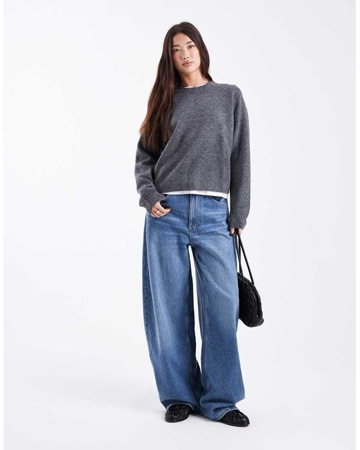 Mango Blue Teen Knitted Jumper With Star Detail