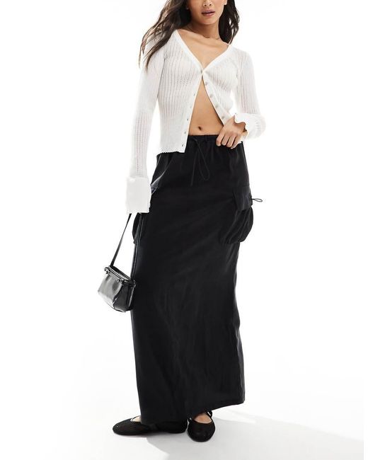 ASOS Black Cargo Maxi Skirt