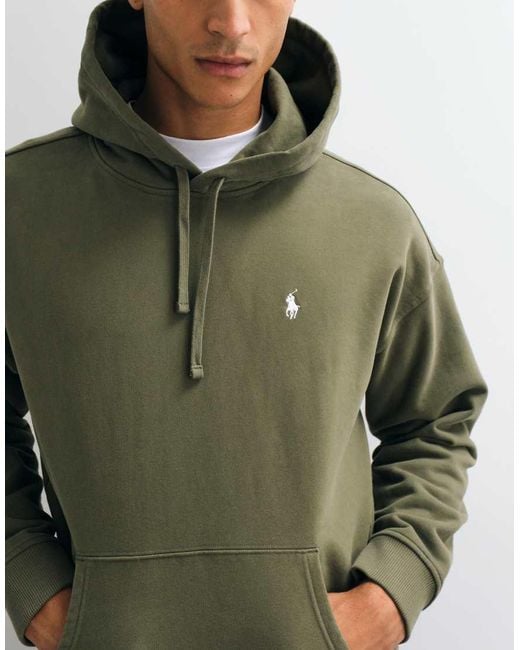 Polo Ralph Lauren Green Script Logo Back Print Heavyweight Hoodie for men