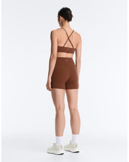 Oysho Brown Comfortlux High-rise 10cm Hot Pants