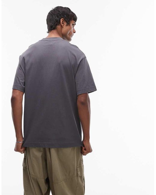 SELECTED Gray Oversized T-shirt for men