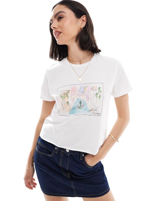 ASOS White Baby Tee With Venice Graphic