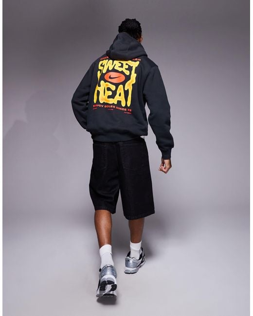 Nike Men's Blue Club Back Print Graphic Hoodie