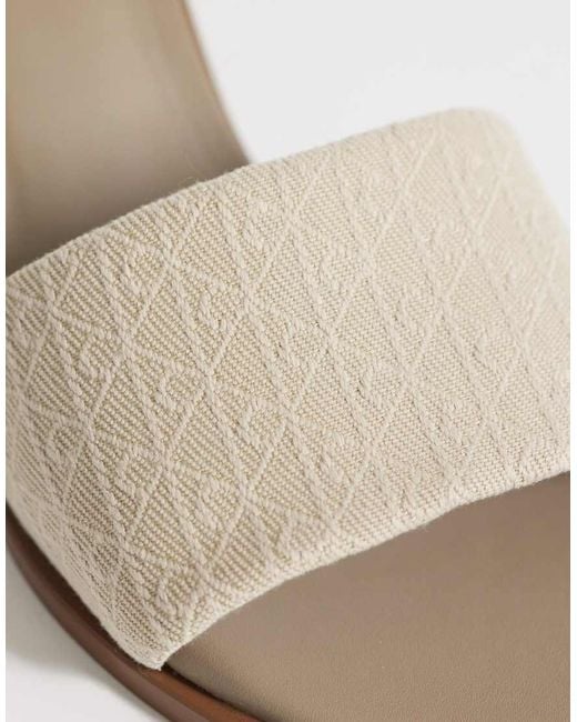 Calvin Klein White Jeans Wooden Block Heel Mule With All Over Emblem Print