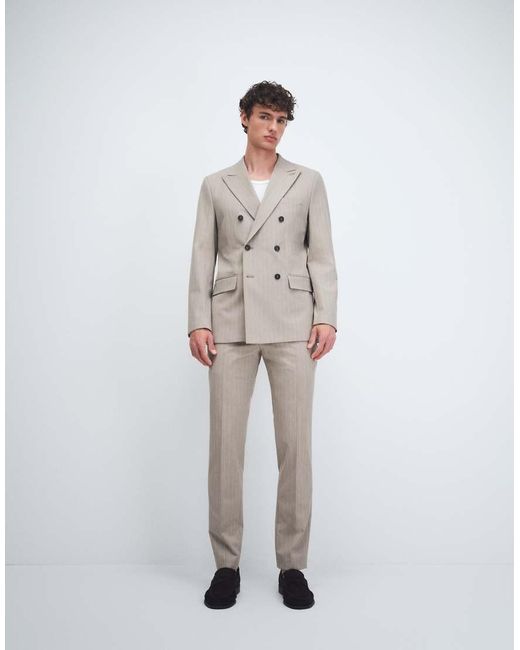 SELECTED White Slim Fit Suit Trousers for men