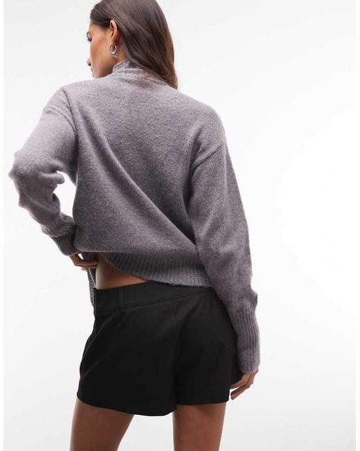 Monki Black High Waist Tailored Hotpant Shorts