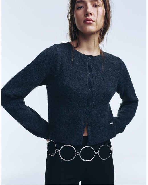 Pull&Bear Gray Belt With Circles