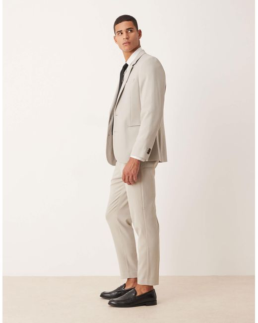 ASOS – schmal zulaufende anzughose aus twill in White für Herren
