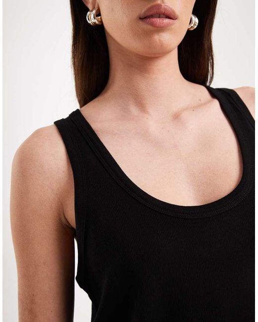 ASOS Black Sheer Loose Fit Scoop Neck Vest