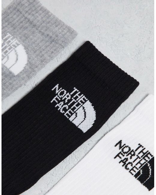 The North Face White – simple dome – 3er-pack socken