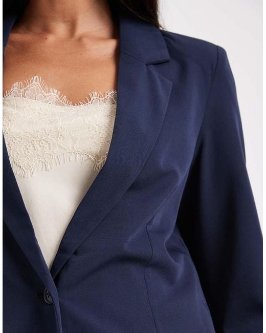 Vero Moda Blue Loose Fit Tailored Blazer