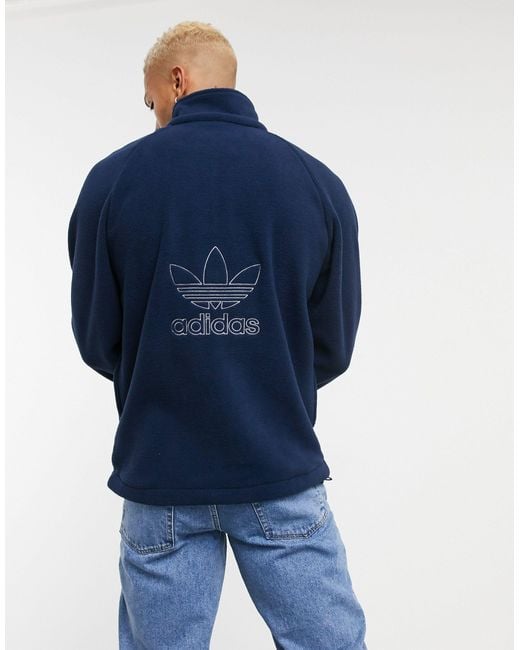 adidas Originals 1/4 Zip Fleece Sweatshirt in Navy (Blue) for Men | Lyst  Australia
