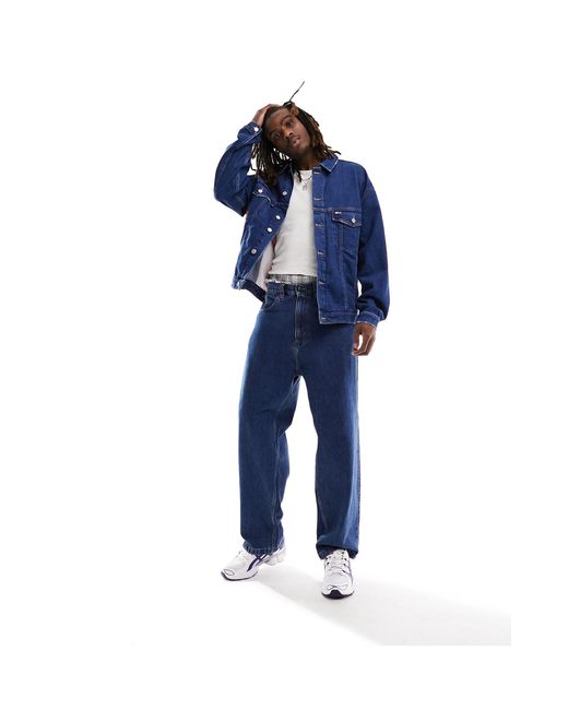 Aiden - veste camionneur en jean oversize - moyen délavé Tommy Hilfiger pour homme en coloris Blue