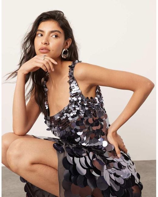 Asos blue sequin dress deals