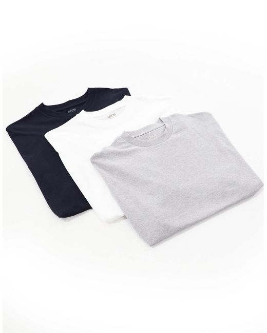 ASOS – 3er-pack basic-t-shirts in White für Herren