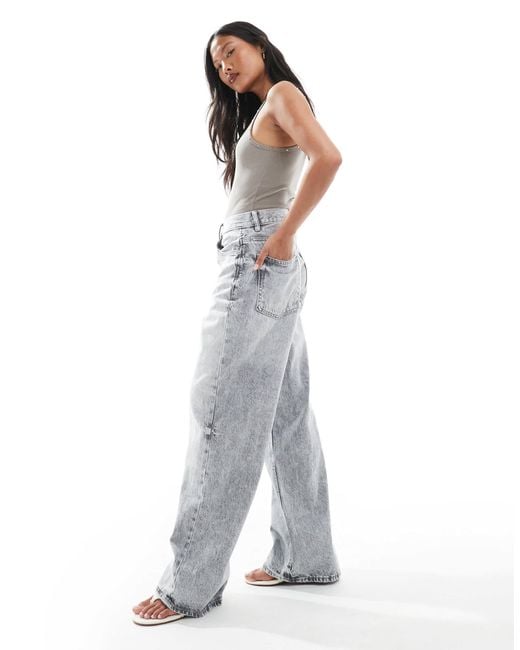 Stradivarius White Petite – d88 – weite jeans