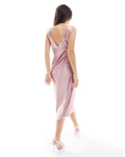 Miss Selfridge Pink Satin Double Layer Maxi Dress
