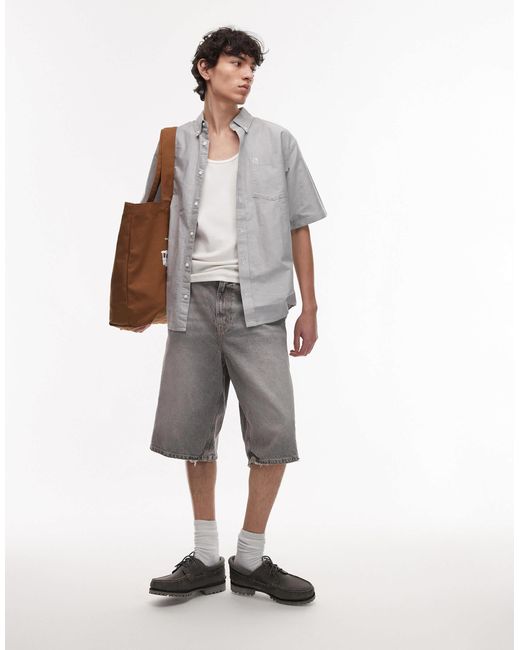 Carhartt Gray Braxton Short Sleeve Shirt for men