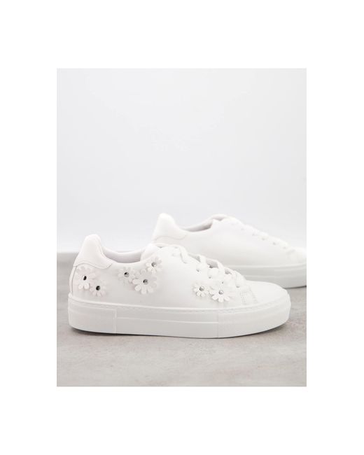 ASOS Gummi – dacia – flache sneaker mit dicker sohle und blumen in Weiß |  Lyst AT