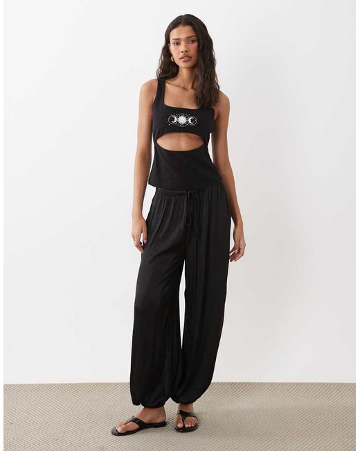 ASOS Black Cut Out Detail Scoop Neck And Back Tank Top