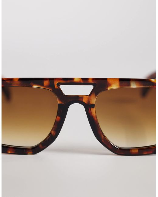 ASOS Natural – eckige pilotensonnenbrille