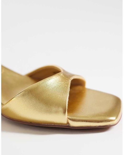 ASOS Metallic Wide Fit Heartfelt Barely There Kitten Heel Sandals