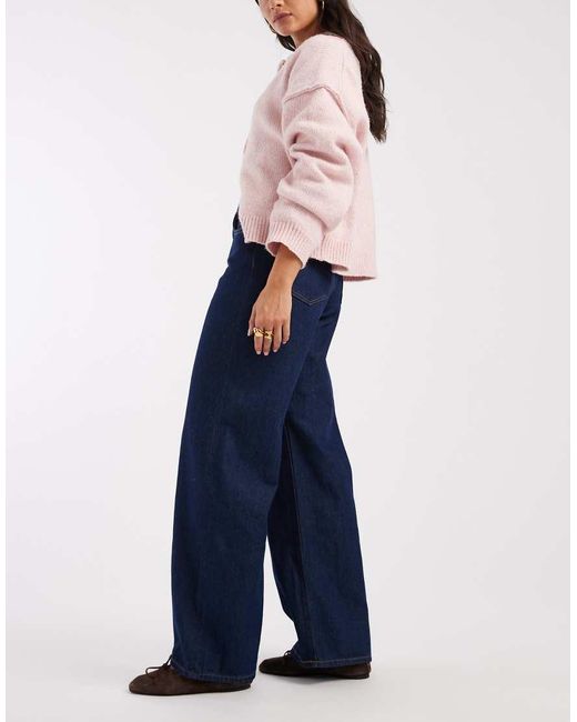 ONLY Blue Hope High Waisted Wide Leg Jeans