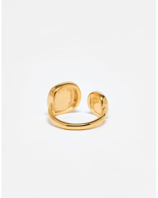 ASOS Wikkelring Van Roestvrij Staal Met Imitatie Halfedelstenen in het Blue