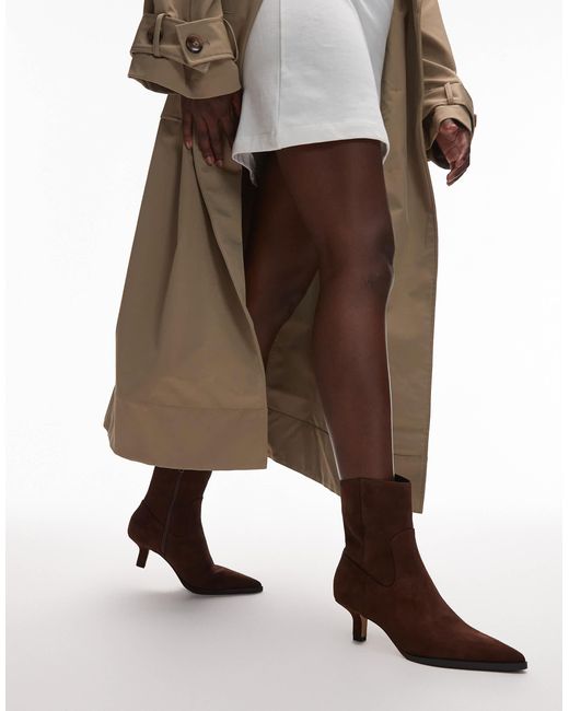 & Other Stories Brown Suede Pointed Toe Ankle Boots
