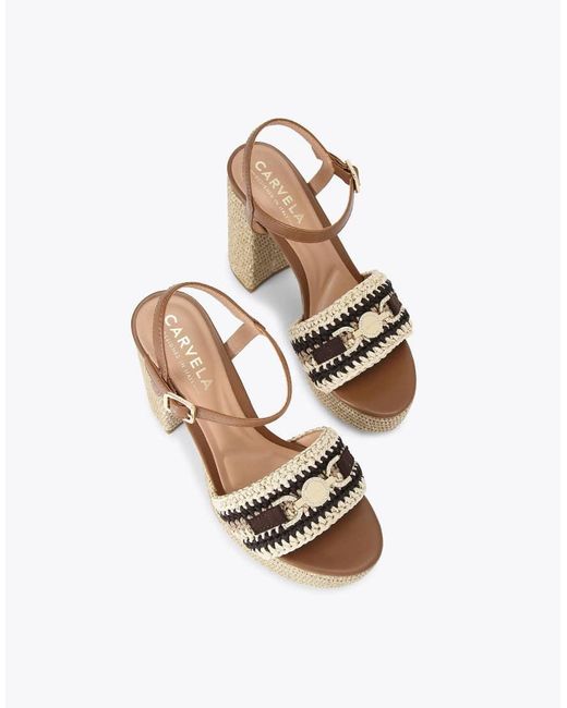 Carvela Kurt Geiger Black Nola Platform Heel Heeled Sandals