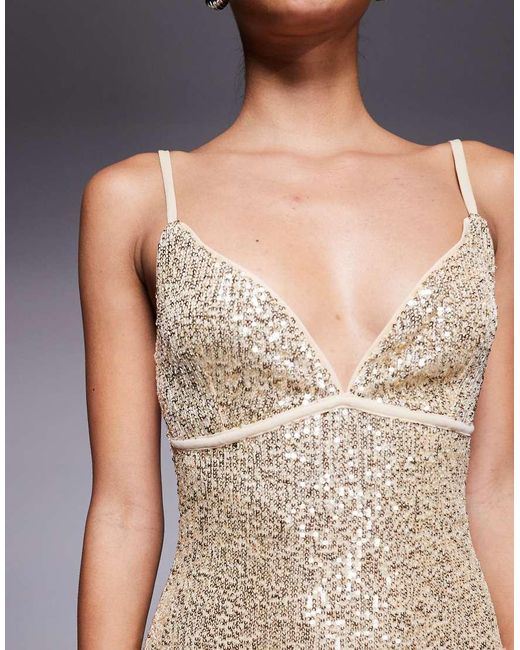 ASOS Midi-Jurk Met Brede Cami-Bandjes En Lovertjes in het Gray