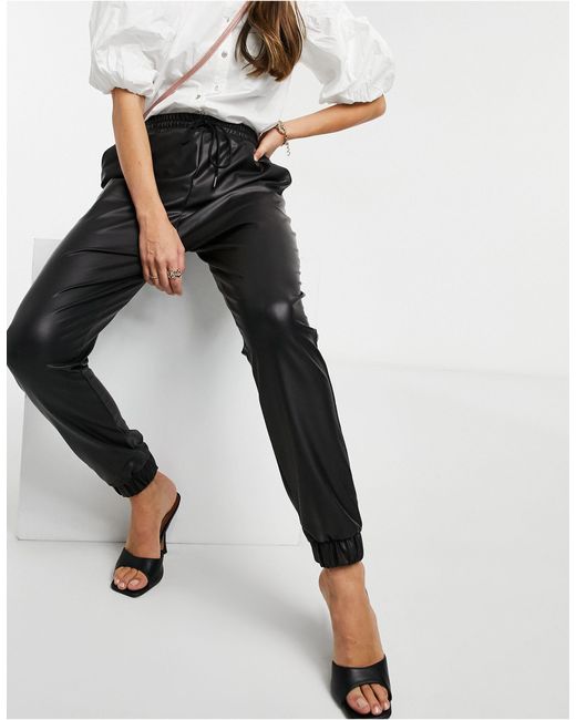 leather look tracksuit bottoms