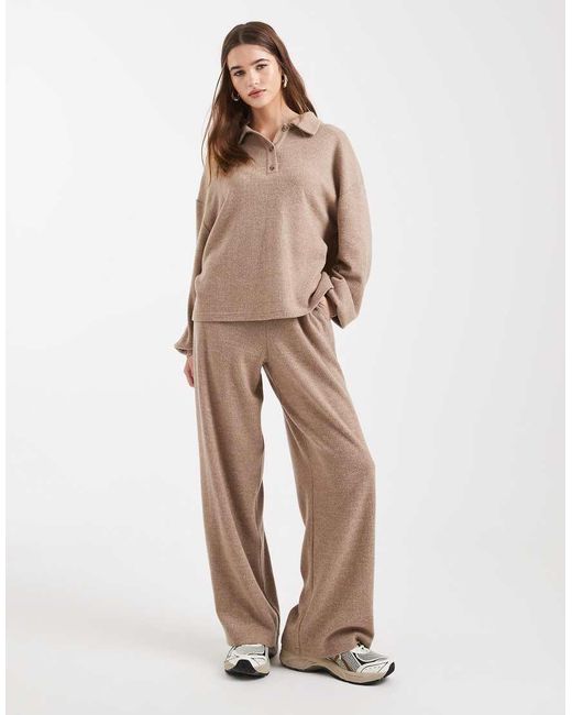 Miss Selfridge Natural Brushed Collar Sweat Co Ord