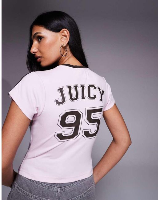 Juicy Couture Purple V Neck Juicy Wag Logo T-Shirt