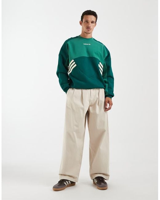 Adidas Originals Green Munich 93 Crew Neck Sweatshirt for men