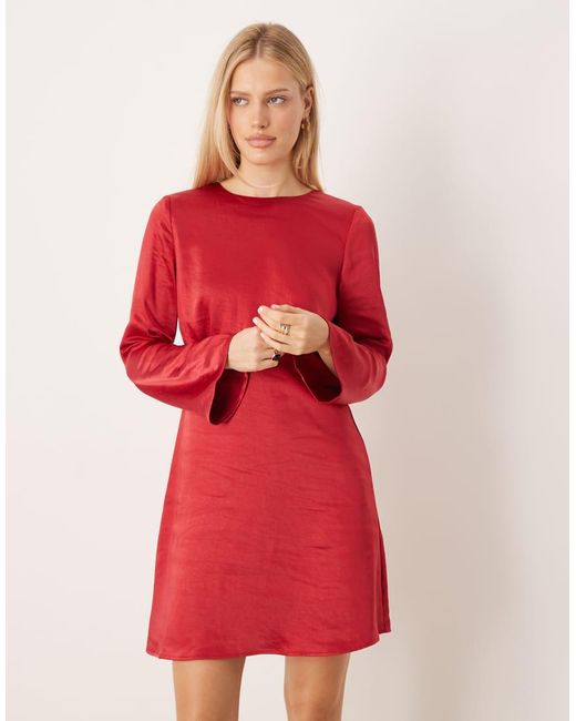 Y.A.S Pink Open Back Satin Mini Dress