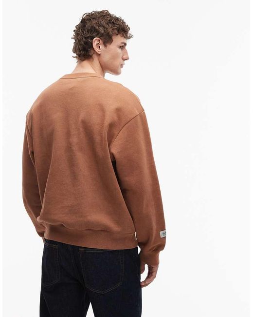 ASOS Brown Relaxed Washed Sweatshirt for men