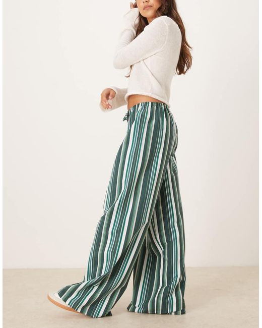 ASOS Blue Linen Blend Pull On Trouser