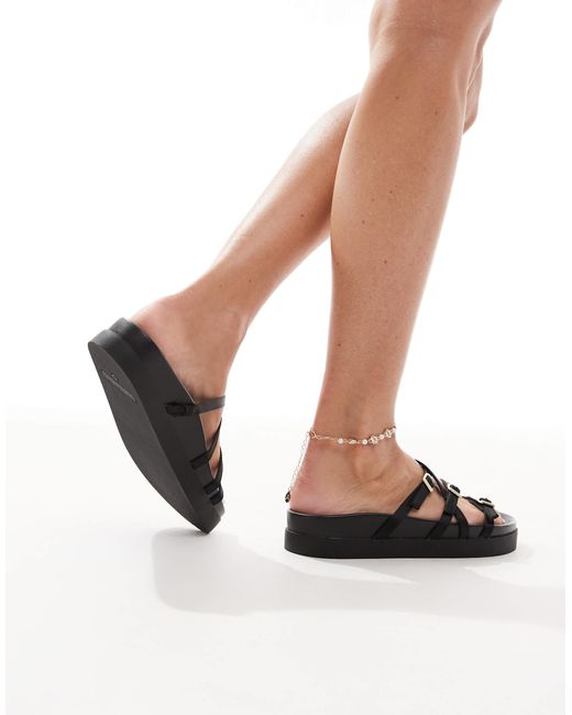 Stradivarius White Strappy Buckle Detail
