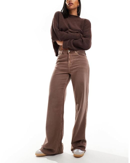 Pull&Bear Brown Wide Leg Jeans