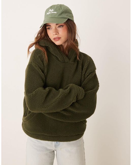 ASOS Green – oversize-kapuzenpullover aus teddyfell