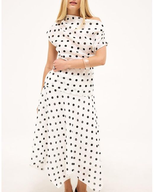 NA-KD White Draped Short Sleeve Top