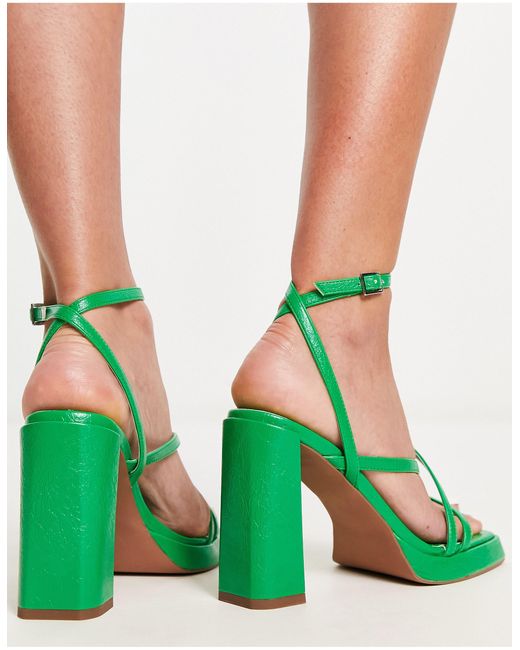 Nashville - sandali con tacco e plateau con fascette verdi di ASOS in Verde  | Lyst