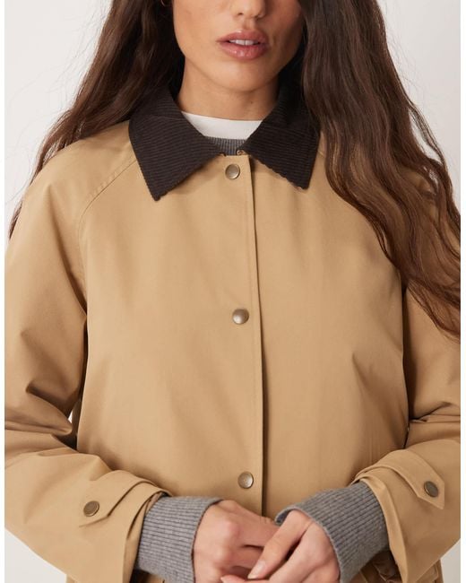 Jdy Natural Cord Collar Barn Jacket