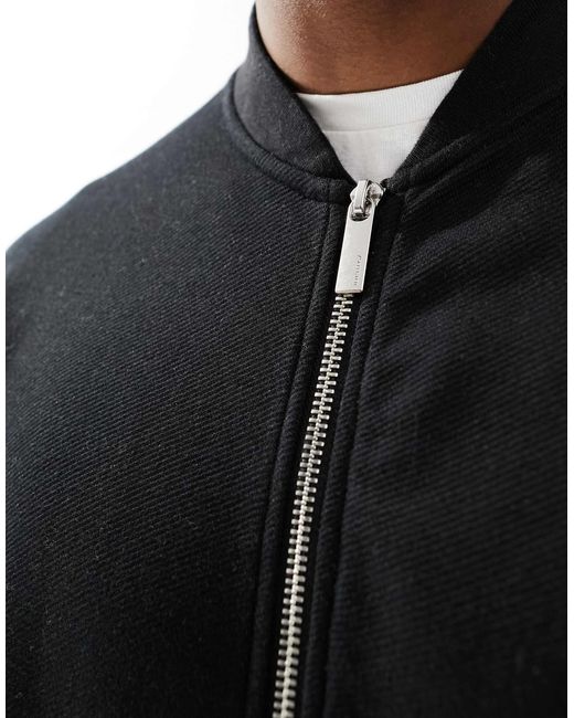 SELECTED Black Mack Sweat Bomber Jacket for men