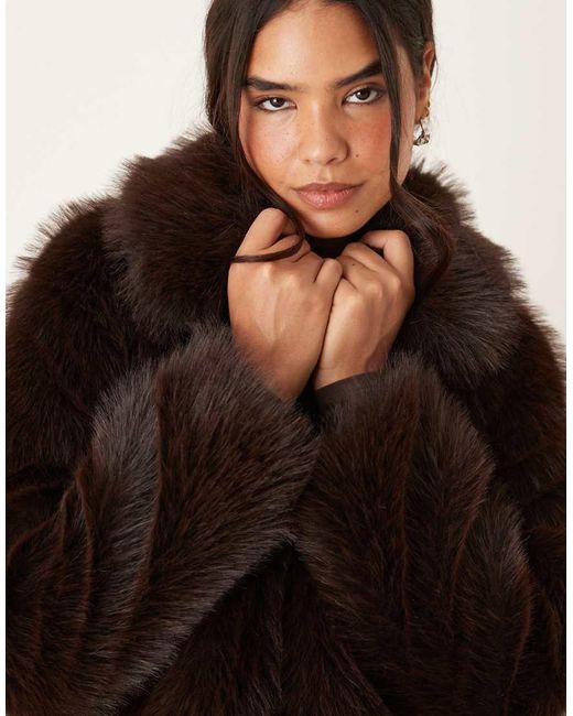 Mango Black Short Zip Through Faux Fur Jacket