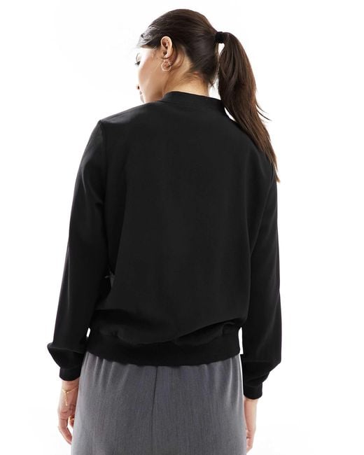 Vero Moda Black Lightweight Zip Front Bomber Jacket
