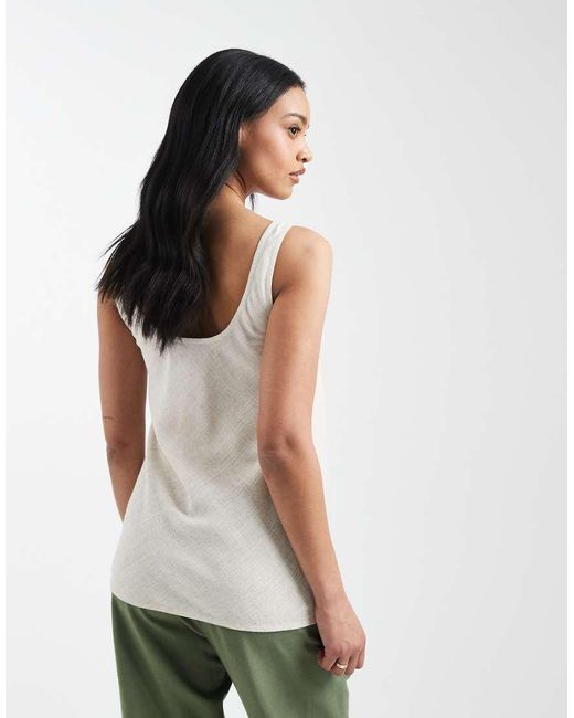 ASOS White Asos Design Maternity Scoop Neck Linen Cami
