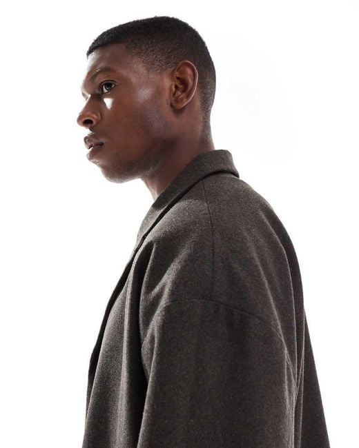 ASOS Black Wool Look Coat for men