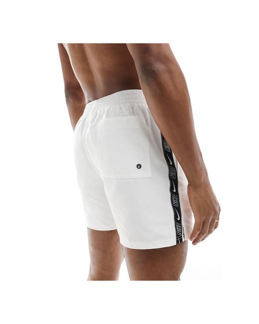 Nike White Logo Tape 5 Inch Volley Swim Shorts for men